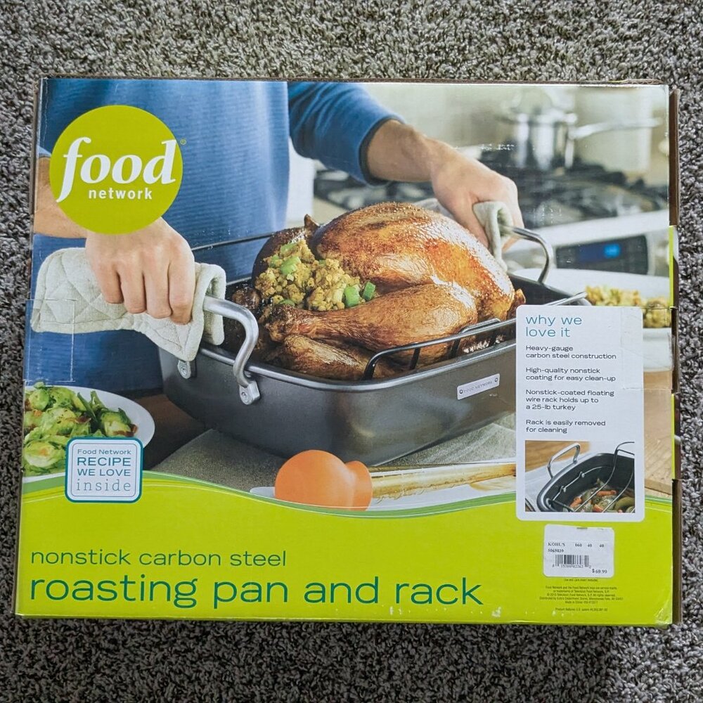 Food Network nonstick carbon steel roosting pan and rack